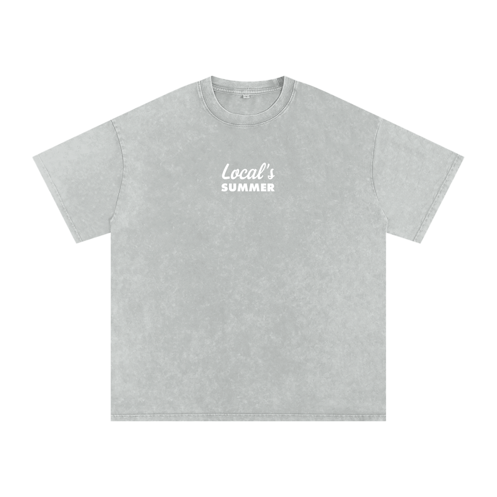 Local's Summer Snow Washed Oversized Cotton T-Shirt