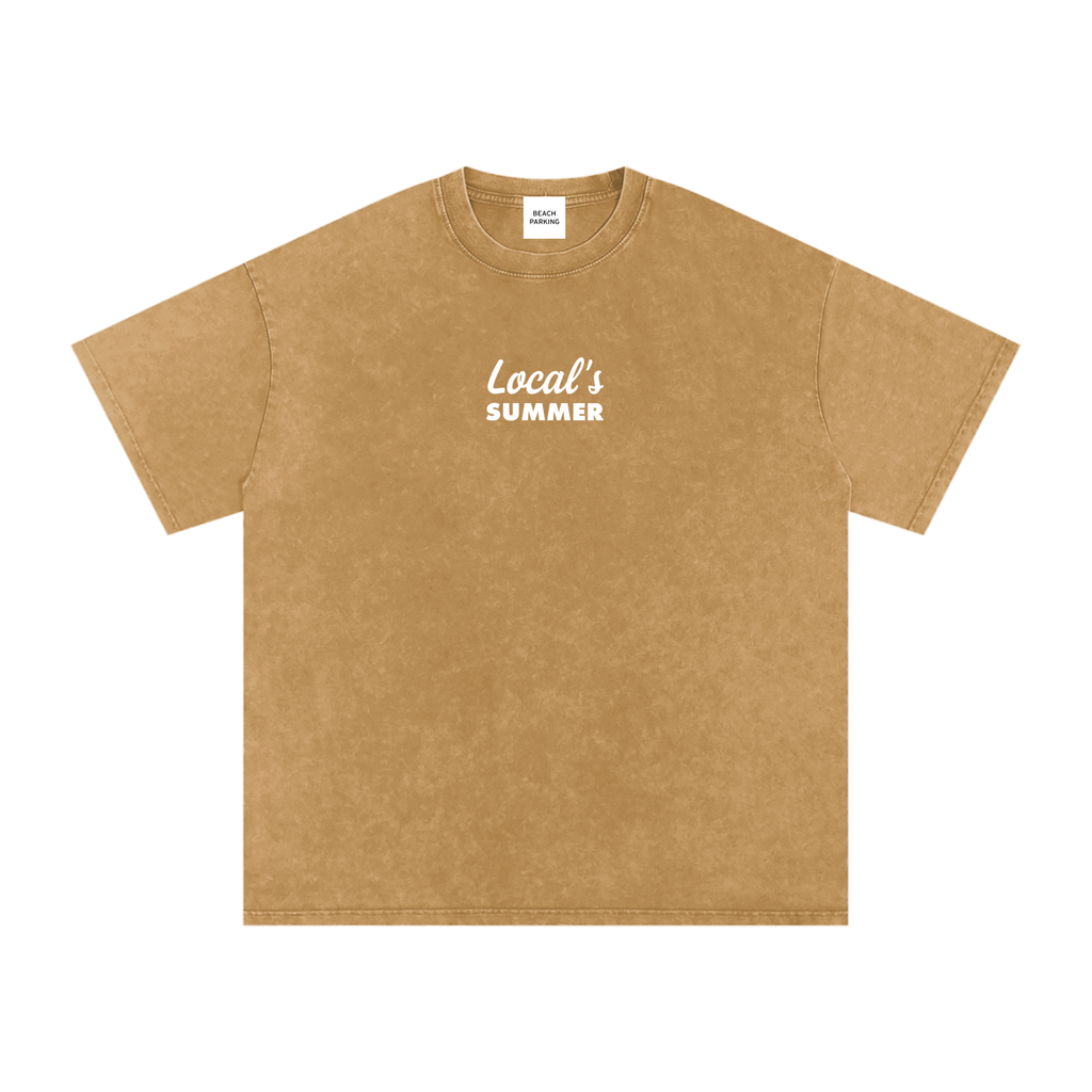Local's Summer Snow Washed Oversized Cotton T-Shirt