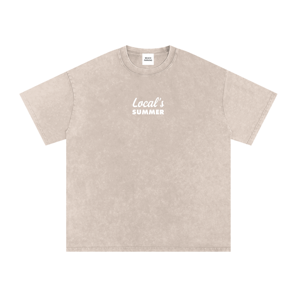 Local's Summer Snow Washed Oversized Cotton T-Shirt